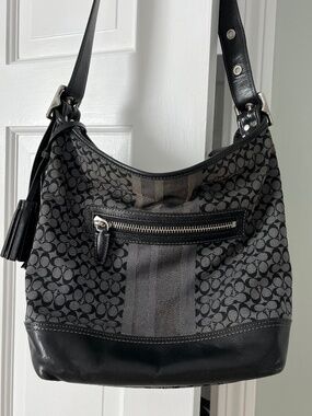Coach Legacy Black/Grey Signature Shoulder Bag